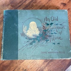 James Whitcomb Riley poetry,cloth cover- wear on cover-rare book -Copyright 1881